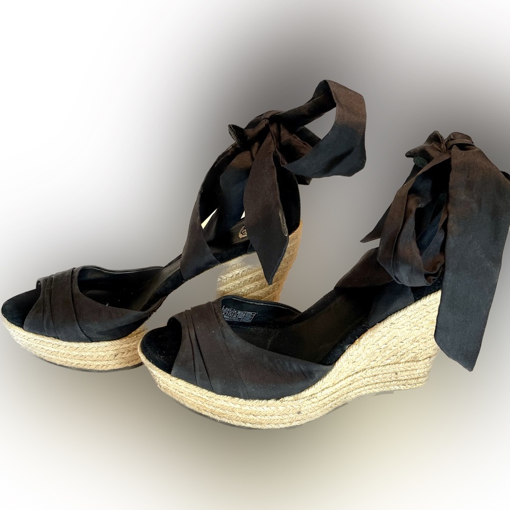 UGG Reagan fabric Wedge Platform Espadrilles Sandals size 9